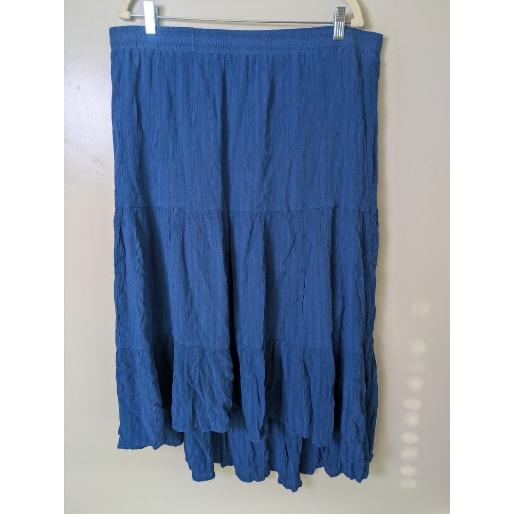 Idyllwind Blue Western‎ Tiered Maxi Skirt Womens X Large